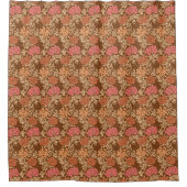William Morris Chrysanthemums, Brown en Rust Douchegordijn (Voorkant)
