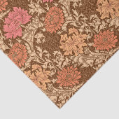 William Morris Chrysanthemums, Brown en Rust Tissuepapier (Detail)