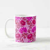William Morris Chrysanthemums, Burgundy en Pink C Koffiemok (Links)
