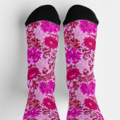 William Morris Chrysanthemums, Burgundy en Roze Sokken (Top)