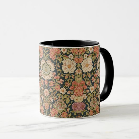  William Morris Chrysanthemums Floral Art Nouveau  Mok (Voorkant rechts)