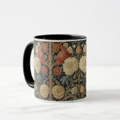  William Morris Chrysanthemums Floral Art Nouveau  Mok (Voorkant links)