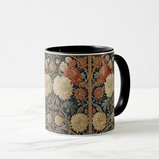  William Morris Chrysanthemums Floral Art Nouveau  Mok (Voorkant rechts)