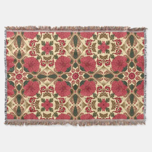 William Morris Chrysanthemums Florale Art Nouveau Deken (Voorkant)