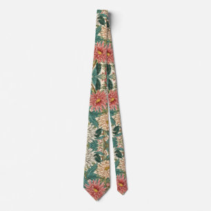William Morris Chrysanthemums Florale Art Nouveau Stropdas