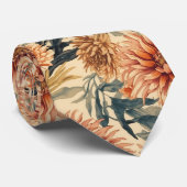 William Morris Chrysanthemums Florale Art Nouveau Stropdas (Opgerold)