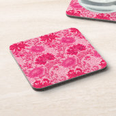 William Morris Chrysanthemums, Fuchsia Pink Bier Onderzetter (Linkerzijde)