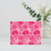 William Morris Chrysanthemums, Fuchsia Pink Briefkaart (Staand voorkant)