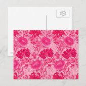 William Morris Chrysanthemums, Fuchsia Pink Briefkaart (Voorkant / Achterkant)