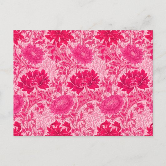 William Morris Chrysanthemums, Fuchsia Pink Briefkaart (Voorkant)