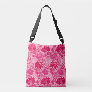 William Morris Chrysanthemums, Fuchsia Pink Crossbody Tas