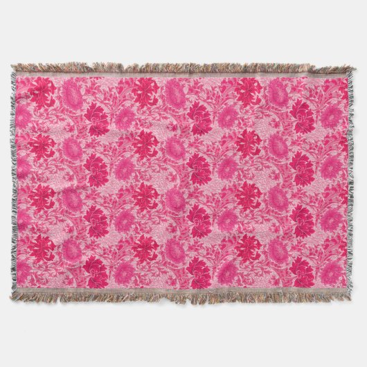 William Morris Chrysanthemums, Fuchsia Pink Deken (Voorkant)