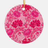 William Morris Chrysanthemums, Fuchsia Pink Keramisch Ornament (Voorkant)