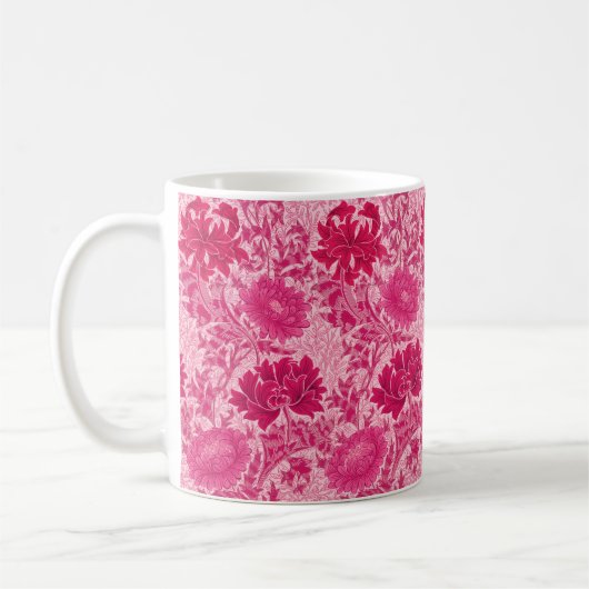 William Morris Chrysanthemums, Fuchsia Pink Koffiemok (Links)