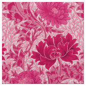 William Morris Chrysanthemums, Fuchsia Pink Stof (Close Up)