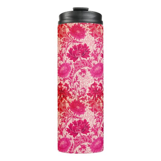 William Morris Chrysanthemums, Fuchsia Pink Thermosbeker (Voorkant)
