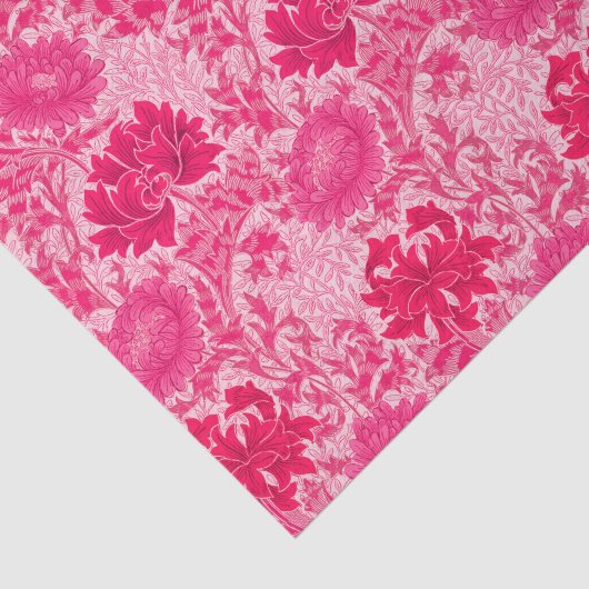 William Morris Chrysanthemums, Fuchsia Pink Tissuepapier (Detail)
