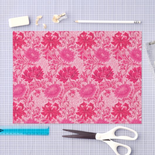 William Morris Chrysanthemums, Fuchsia Pink Tissuepapier (Craft)