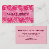 William Morris Chrysanthemums, Fuchsia Pink Visitekaartje (Voorkant / Achterkant)