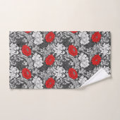 William Morris Chrysanthemums, Grey en Red Bad Handdoek (Handdoek)