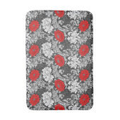 William Morris Chrysanthemums, Grey en Red Badmat (Voorkant Verticaal)