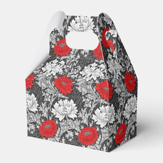 William Morris Chrysanthemums, Grey en Red Bedankdoosjes (Achterkant)