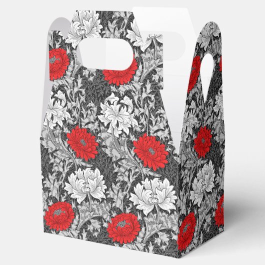 William Morris Chrysanthemums, Grey en Red Bedankdoosjes (Geopend)