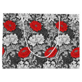 William Morris Chrysanthemums, Grey en Red Groot Cadeauzakje (Achterkant)