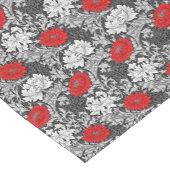 William Morris Chrysanthemums, Grey en Red Korte Tafelloper (Hoek)