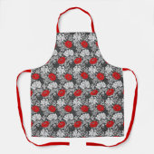William Morris Chrysanthemums, Grey en Red Schort (Voorkant)