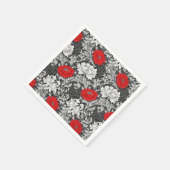 William Morris Chrysanthemums, Grey en Red Servet (Hoek)