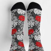 William Morris Chrysanthemums, Grey en Red Sokken (Top)