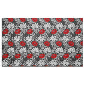 William Morris Chrysanthemums, Grey en Red Stof (Fat Quarter)