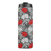 William Morris Chrysanthemums, Grey en Red Thermosbeker (Voorkant)