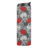 William Morris Chrysanthemums, Grey en Red Thermosbeker (Gedraaid links)