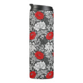 William Morris Chrysanthemums, Grey en Red Thermosbeker (Geroteerd rechts)