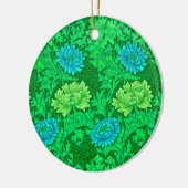 William Morris Chrysanthemums, Lime Green & Aqua C Keramisch Ornament (Links)