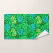 William Morris Chrysanthemums, Lime Green en Aqua Bad Handdoek (Handdoek)