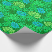 William Morris Chrysanthemums, Lime Green en Aqua Cadeaupapier (Hoek)