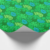 William Morris Chrysanthemums, Lime Green en Aqua Cadeaupapier (Hoek)