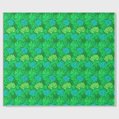 William Morris Chrysanthemums, Lime Green en Aqua Cadeaupapier (Vlak)