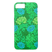 William Morris Chrysanthemums, Lime Green en Aqua Case-Mate iPhone Case (Achterkant)