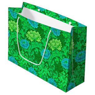 William Morris Chrysanthemums, Lime Green en Aqua Groot Cadeauzakje