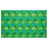 William Morris Chrysanthemums, Lime Green en Aqua Stof (Fat Quarter)