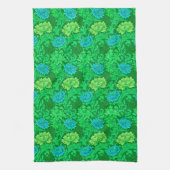 William Morris Chrysanthemums, Lime Green en Aqua Theedoek (Verticaal)