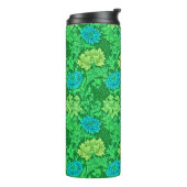William Morris Chrysanthemums, Lime Green en Aqua Thermosbeker (Gedraaid links)