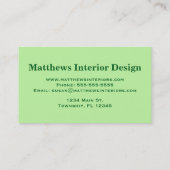 William Morris Chrysanthemums, Lime Green en Aqua Visitekaartje (Achterkant)