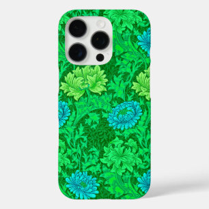 William Morris Chrysanthemums, limoengroen en aqua iPhone 16 Pro Hoesje
