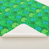 William Morris Chrysanthemums, limoengroen en aqua Sherpa Deken (3/4)