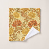 William Morris Chrysanthemums, Mustard Gold Bad Handdoek (Wasdoekje)